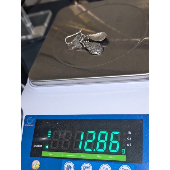 Moroccon Silver Berber Dangle Earrings W/ Kidney Hook Backs - Picture 7 of 7